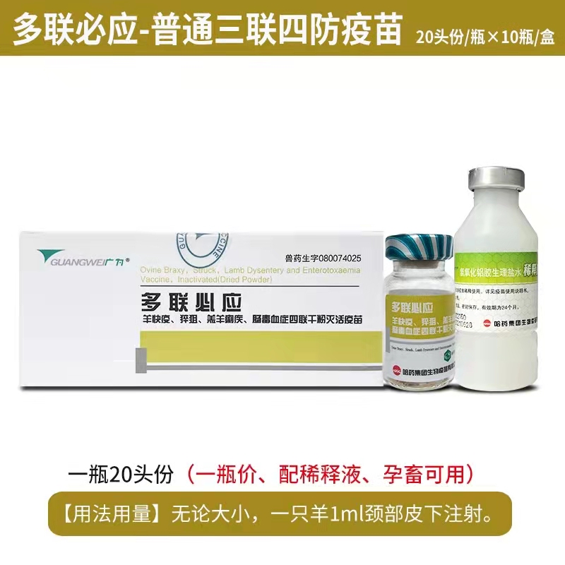 多聯必應-羊快疫、猝疽、羔羊痢疾、腸毒血癥四聯干粉滅活疫苗